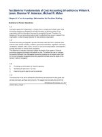 Test bank for fundamentals of cost accounting 5th edition by lanen anderson maher 