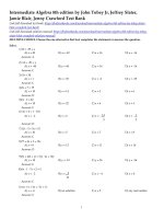 Intermediate algebra 8th edition by tobey slater blair crawford test bank  