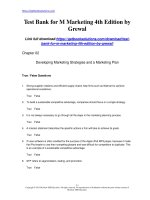 Test bank for m marketing 4th edition by grewal 