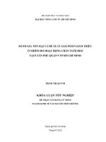                                              ĐÁNH GIÁ TỔN HẠI VÀ ĐỀ XUẤT GIẢI PHÁP GIẢM THIỂU Ô NHIỄM DO HOẠT ĐỘNG CHĂN NUÔI HEO   TẠI P.TÂN PHÚ QUẬN 9 TP HỒ CHÍ MINH   
