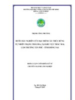 BƯỚC ĐẦU NGHIÊN CỨU ĐẶC ĐIỂM CẤU TRÚC RỪNG  TỰ NHIÊN TRẠNG THÁI IIIA2 TẠI KHU VỰC THÁC MAI,  LÂM TRƯỜNG TÂN PHÚ  TỈNH ĐỒNG NAI   