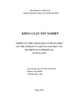     NGHIÊN CỨU THỰC TRẠNG QUẢN LÝ ĐỂ XÁC ĐỊNH  CÁC TIÊU CHÍ QUẢN LÝ CHO CÁC LOÀI THỰC VẬT   QUÝ HIẾM TẠI VƯỜNQUỐC GIA   LÒ GÒ XA MÁT 