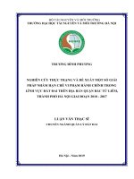 Nghiên cứu thực trạng và đề xuất một số giải pháp nhằm hạn chế vi phạm hành chính trong lĩnh vực đất đai trên địa bàn quận bắc từ liêm, thành phố hà nội giai đoạn 2010 2017 