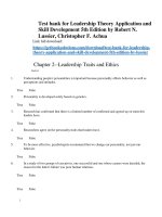 Test bank for leadership theory application and skill development 5th edition by lussier 