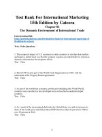 Download test bank for international marketing 15th edition by cateora