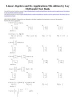 Linear algebra and its applications 5th edition by lay mcdonald test bank 