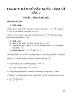 Luyện thị lớp 10:  HÀM SỐ BẬC NHẤT, BẬC HAI