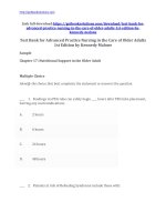 Test bank for advanced practice nursing in the care of older adults 1st edition by kennedy malone 