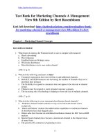 Test bank for marketing channels a management view 8th edition by bert rosenbloom 