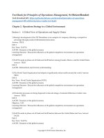 Test bank for principles of operations management 9th edition by heizer render  