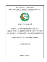 Nghiên cứu xác định sự biến đổi của một số trung tâm khí áp chính ảnh hưởng đến bắc bộ việt nam trong bối cảnh biến đổi khí hậu