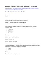 Test bank for human physiology an integrated approach 7th edition by silverthorn  