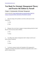 Test bank for strategic management theory and practice 4th edition by parnell 