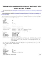 Test bank for cornerstones of cost management 4th edition by hansen mowen 