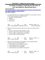 Download test bank for biology exploring the diversity of life 2nd edition 