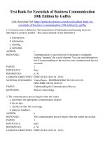 Test bank for essentials of business communication 10th edition by guffey 