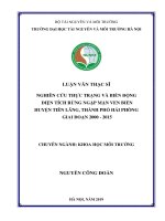 Nghiên cứu thực trạng và biến động diện tích rừng ngập mặn ven biển huyện tiên lãng, thành phố hải phòng giai đoạn 2000   2015 