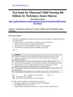 Test bank for maternal child nursing 4th edition by mckinney 