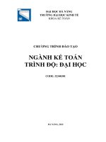 CHƯƠNG TRÌNH ĐÀO TẠO NGÀNH KẾ TOÁN TRÌNH ĐỘ: ĐẠI HỌC