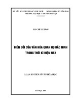 BIẾN ĐỔI CỦA VĂN HÓA QUAN HỌ BẮC NINH TRONG THỜI KÌ HIỆN NAY