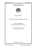 NGHIÊN CỨU ỨNG DỤNG SINH TRẮC VÂN TAY