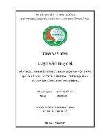 Đánh giá tình hình thực hiện một số nội dung quản lý nhà nước về đất đai trên địa bàn huyện kim sơn, tỉnh ninh bình 