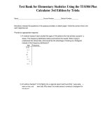 Download PDF test bank for elementary statistics using the TI 8384 plus calculator 3rd edition by triola 