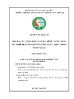 Nghiên cứu tổng hợp vật liệu sắt oxit kích thước nano trên nền bentonit để xử lý asen trong nước ngầm 