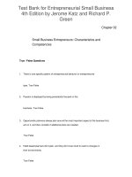 Link full download test bank for entrepreneurial small business 4th edition by katz and green  