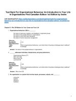 Test bank for organizational behaviour an introduction to your life in organizations first canadian edition 1st edition by andre 