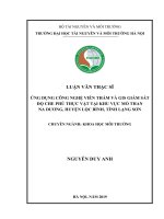 Ứng dụng công nghệ viễn thám và GIS giám sát độ che phủ thực vật tại khu vực mỏ than na dương, huyện lộc bình, tỉnh lạng sơn 