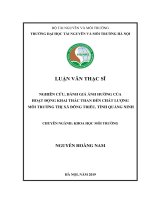 Nghiên cứu đánh giá ảnh hưởng của hoạt động khai thác than đến chất lượng môi trường thị xã đông triều, tỉnh quảng ninh 