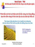 Phát triển mô hình cải thiện sinh kế bền vững cho Cộng đồng dựa trên tiềm năng tri thức bản địa của các dân tộc thiểu số