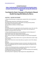 Download test bank for basic concepts of psychiatric mental health nursing 8th edition by shives 