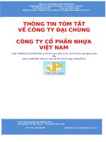 THÔNG TIN TÓM TẮT VỀ CÔNG TY ĐẠI CHÚNG CÔNG TY CỔ PHẦN NHỰA VIỆT NAM