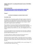 Solution manual for accounting information systems 11th edition by bodnar 