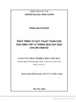 PHÁT TRIỂN TƯ DUY THUẬT TOÁN CHO  HỌC SINH LỚP 12 THÔNG QUA DẠY HỌC  CHỦ ĐỀ HÀM SỐ