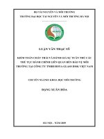 Kiểm toán chất thải và đánh giá sự tuân thủ các thủ tục hành chính liên quan đến bảo vệ môi trường tại công ty TNHH hoya glass disk việt nam 