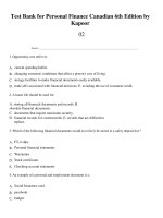 Test bank for personal finance canadian 6th edition by jack kapoor download 