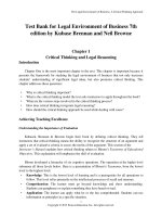 Download test bank for legal environment of business 7th edition by kubase brennan and neil browne 