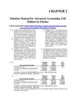 Solution manual for advanced accounting 11th edition by fischer 