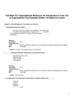 Link full download test bank for organizational behaviour an introduction to your life in organizations first canadian edition 1st edition by andre 