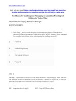 Test bank for leading and managing in canadian nursing 1st edition by yoder wise 