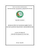 Đánh giá công tác giải quyết khiếu nại về đất đai tại huyện thạch thất, thành phố hà nội 