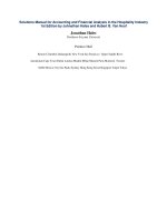 Solutions manual for accounting and financial analysis in the hospitality industry 1st edition by hales van hoof 