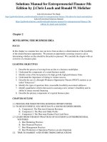 Solutions manual for entrepreneurial finance 5th edition by leach and melicher 