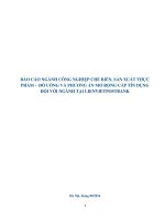 BÁO CÁO NGÀNH CÔNG NGHIỆP CHẾ BIẾN, SẢN XUẤT THỰC PHẨM - ĐỒ UỐNG VÀ PHƢƠNG ÁN MỞ RỘNG CẤP TÍN DỤNG ĐỐI VỚI NGÀNH TẠI LIENVIETPOSTBANK