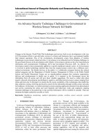 Một thách thức kỹ thuật bảo mật nâng cao cho chính phủ trong mạng cảm biến không dây cho sức khỏe