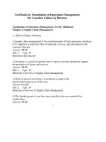 Test bank for foundations of operations management 3th canadian edition by ritzman download 