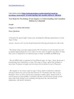 Test bank for psychology from inquiry to understanding 2nd canadian edition by lilienfeld 